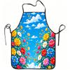1pc 1pcs Colorful Flower Garden Print Apron with Adjustable Waistband & Suitable for Kitchen Cooking, Gardening, Orchard Picking, Christmas, Halloween
