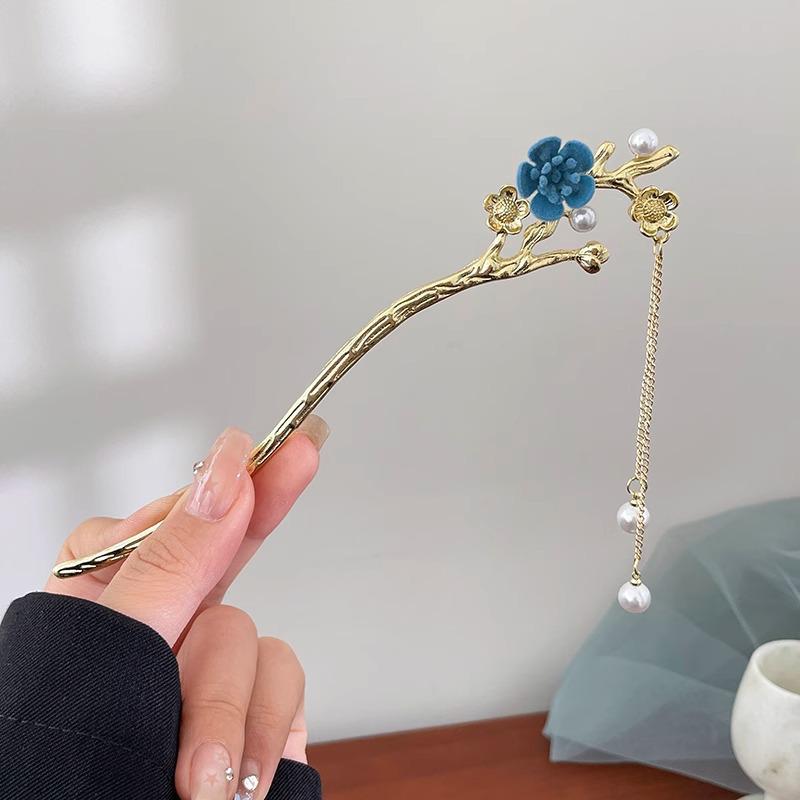 Chinesische High-End Quasten Haarnadel: Hanfu-Haaraccessoire im antiken Stil aus Holz