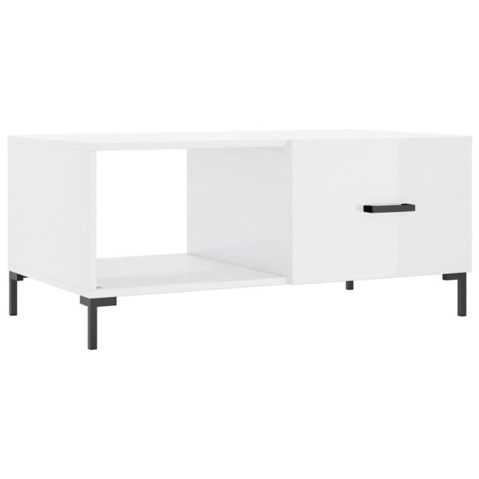 VidaXL Coffee Table High Gloss White 90x50x40 Cm Engineered Wood 829214