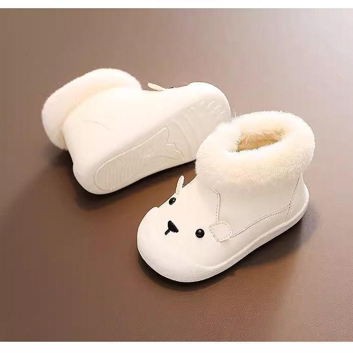 

Infant Velvet-Lined Cotton Snow Boots - Soft Sole, Warm, Cartoon Design for Toddlers Size 25, Inner Length 16.0cm