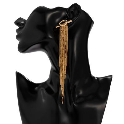 Ring Chain Tassel Earrings Femininity Long Cold Geometric Earrings Fashion Women'S Earrings