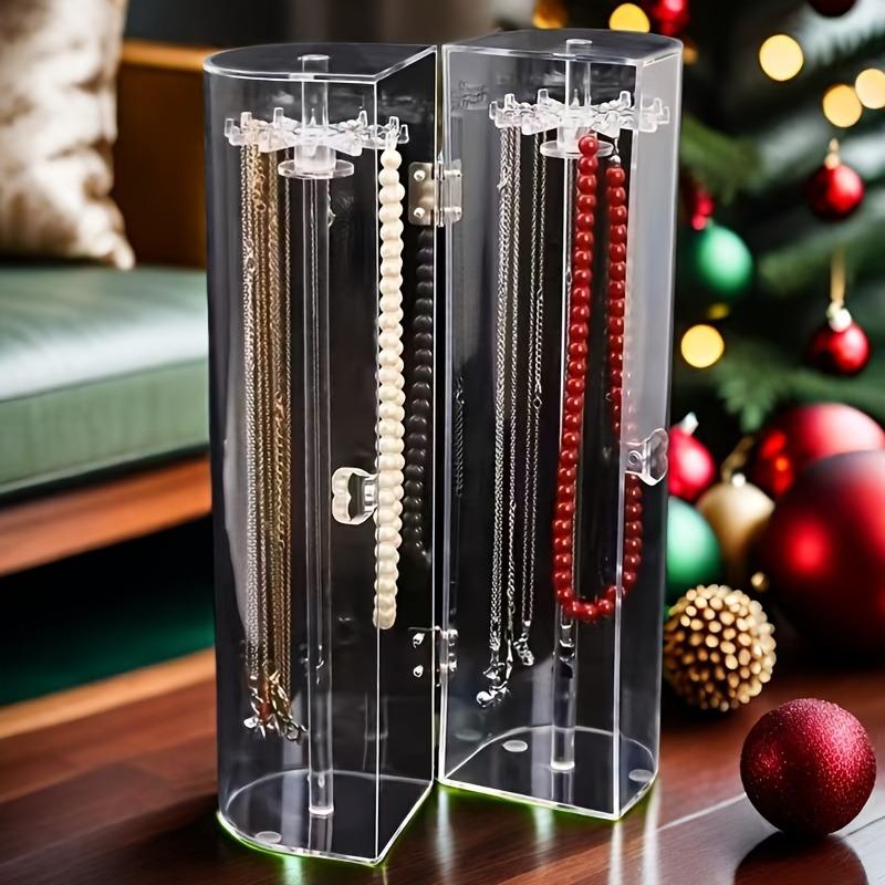 1pcs Transparent Jewelry Organizer Dustproof Necklace Bracelet Watch Display Stand Home Jewelry Storage Case