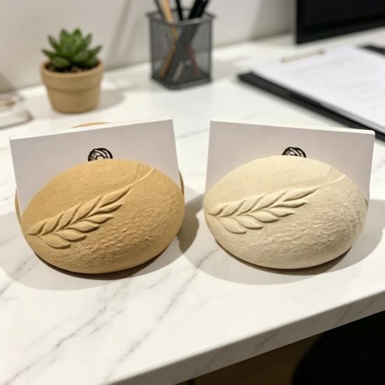 Sourdough Bread Business Card Holder Creative Mini Bread-Shaped Card Display Organizer for Bakery Cafe Pastry Shop Farmers Market Countertop Decor