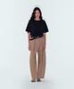 Noiseu W Waisted Tuck Wide Pants - Beige