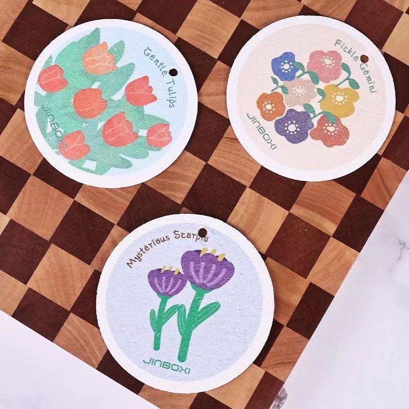 

Cartoon Print, Non-Greasy Sponge: Stain-Removing Water-Absorbent Kitchen Cleaning Block from Compressed Wood Pulp Cotton. Thickness 1CM