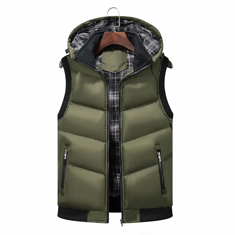 Autumn And Winter Men 'S Hooded Casual Vest Down Cotton Vest