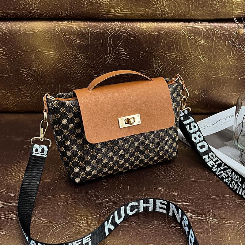 Women's bag rhombus color scheme bucket bag autumn and winter new fashion women's shoulder oblique span bag