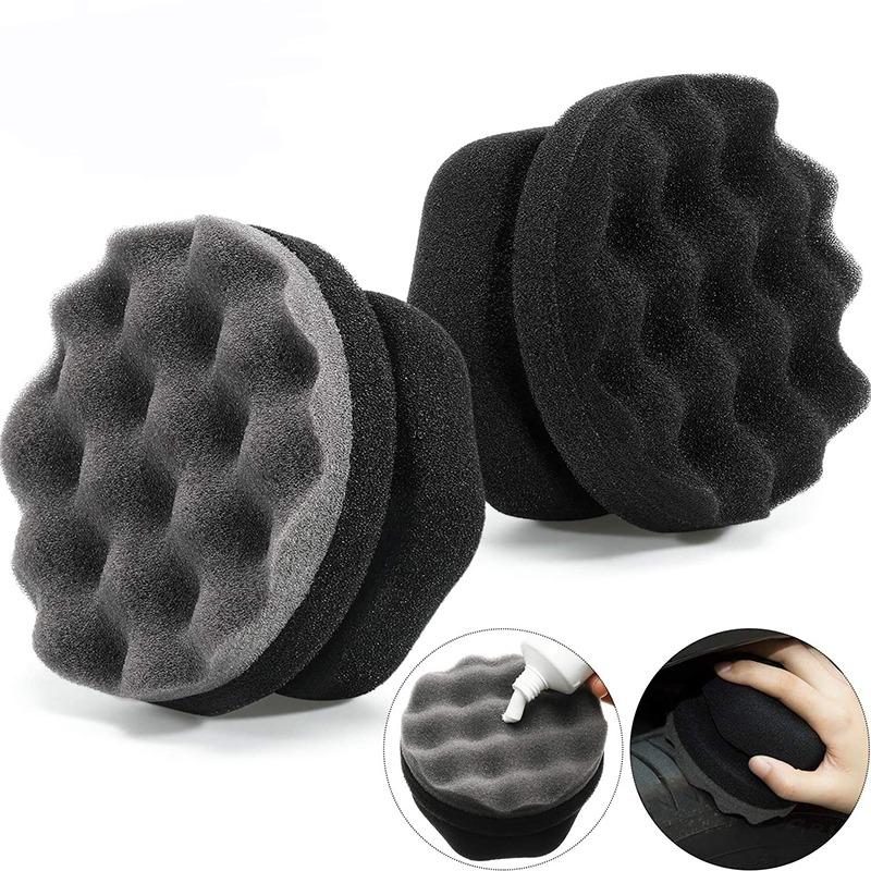 Car Wax Polishing Sponge Hexagonal Grip Applicator Hand Tire Wax Sponge High Density Foam Sponge Auto Waxing Accessories-S L