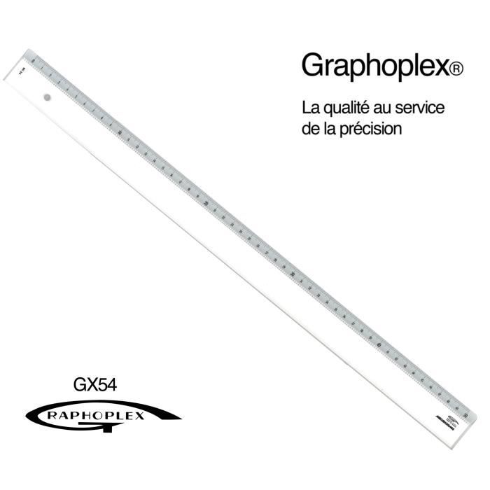 Transparent Ruler 1 White Bevel + Embossing 50 Cm - Graphoplex {color}