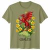 St Davids Day Welsh Flag Dragon Daffodil Wales Festival T Shirt Unisexs Kids Unisex