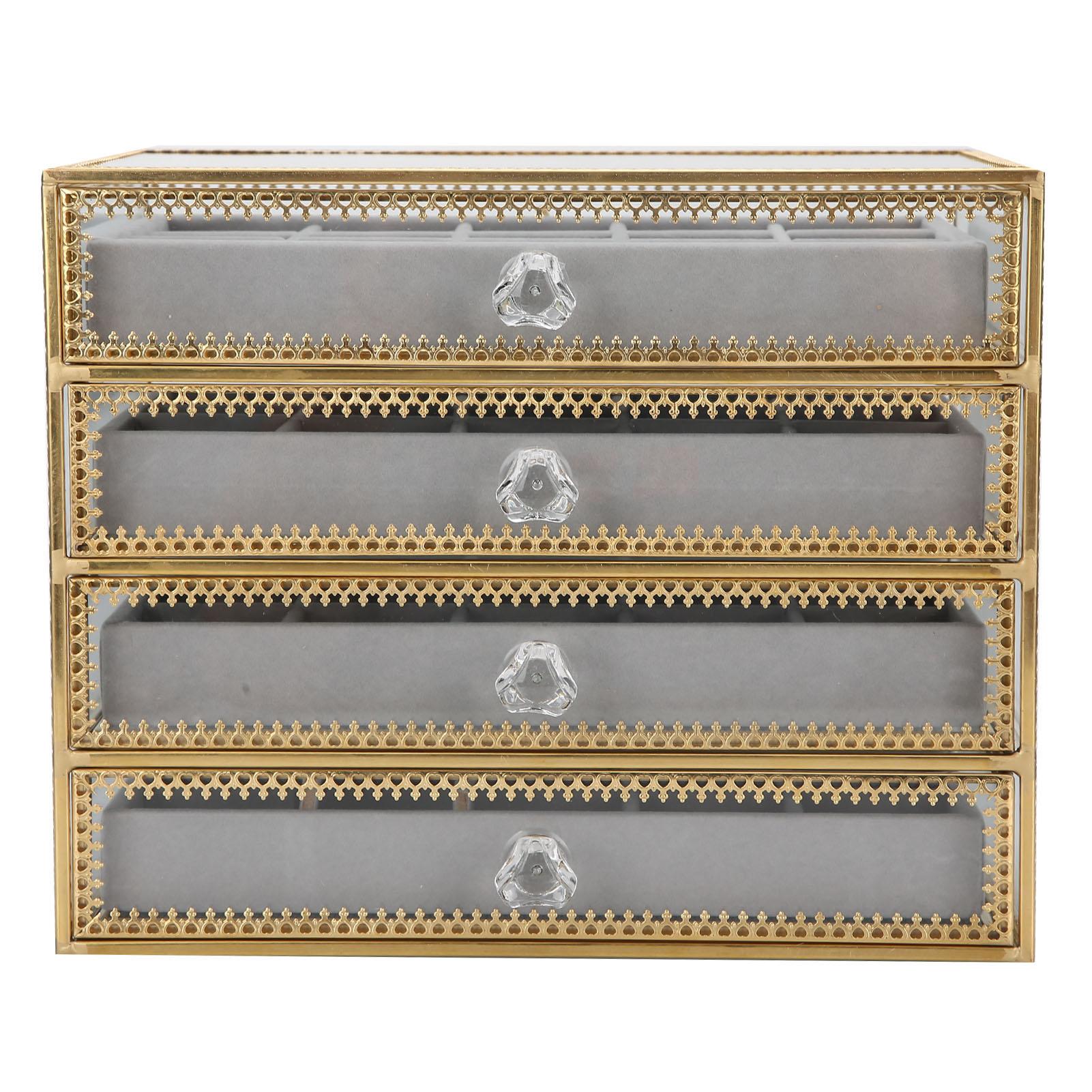 

Коробка для хранения поддельных ногтей, 60 сеток, настольный органайзер для кончиков ногтей, ящик, 4-слойная шкатулка для драгоценностей