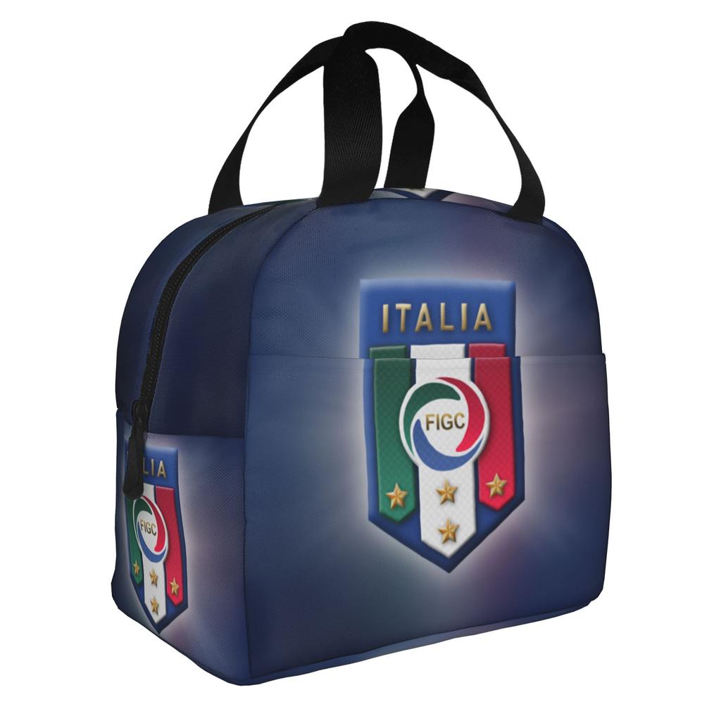 Soccer Italia Figc Insulated Lunch Bag for Camping Travel Italyan Football Lover Waterproof Thermal Cooler Bento Box Women Men
