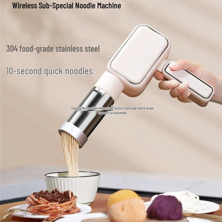 Modern 2025 Electric Handheld Noodle Pressing Machine - Fully Automatic Household Noodle Maker Off-White + 7 Molds