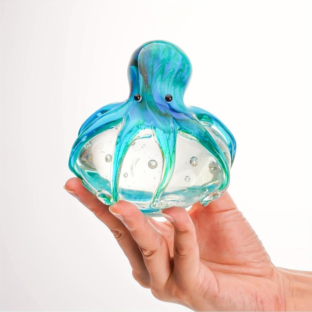 Handgefertigtes Oktopus-Ornament aus Glas: Charmanter Briefbeschwerer und Dekoration, perfekt für Zuhause und als Geschenk, geeignet für alle Zimmertypen
