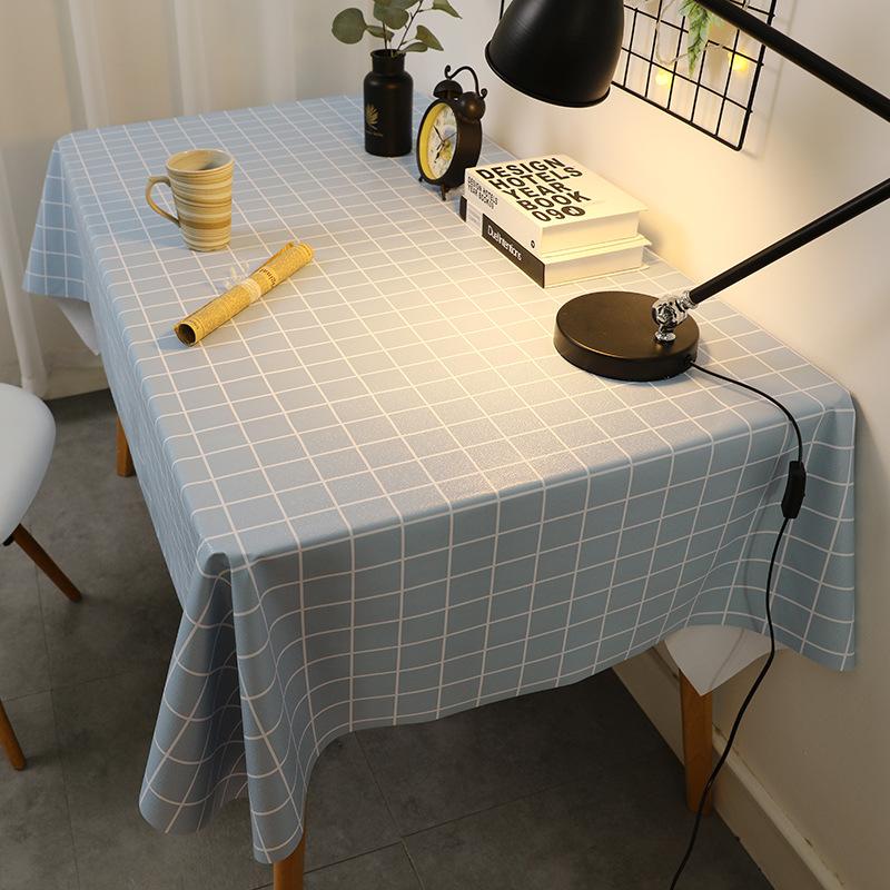 Tablecloth Waterproof and Oil-proof Wash-free Desk Rectangular Dining Table Tablecloth Coffee Table PVC Table Mat