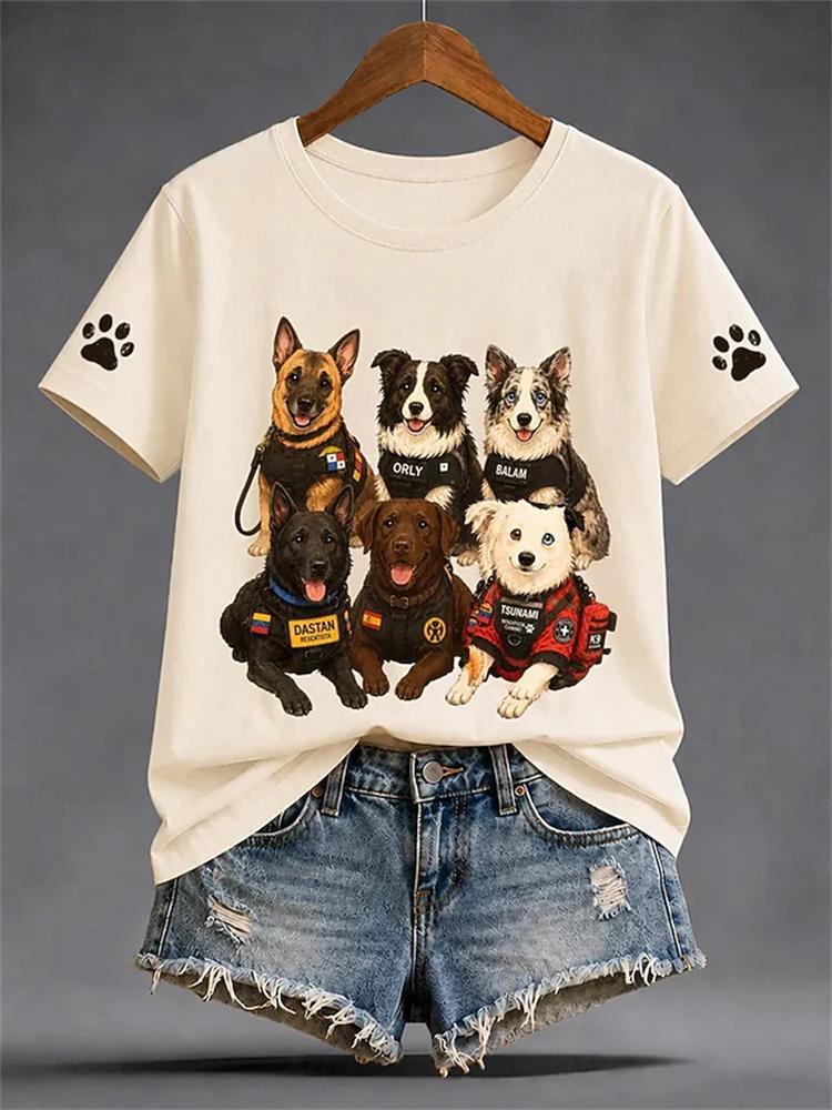 New Women's Streetwear Short-Sleeve T-Shirt Minimalist-Style Graffiti Pig Print Top Stylish and Comfortable Short-Sleeve Shirt