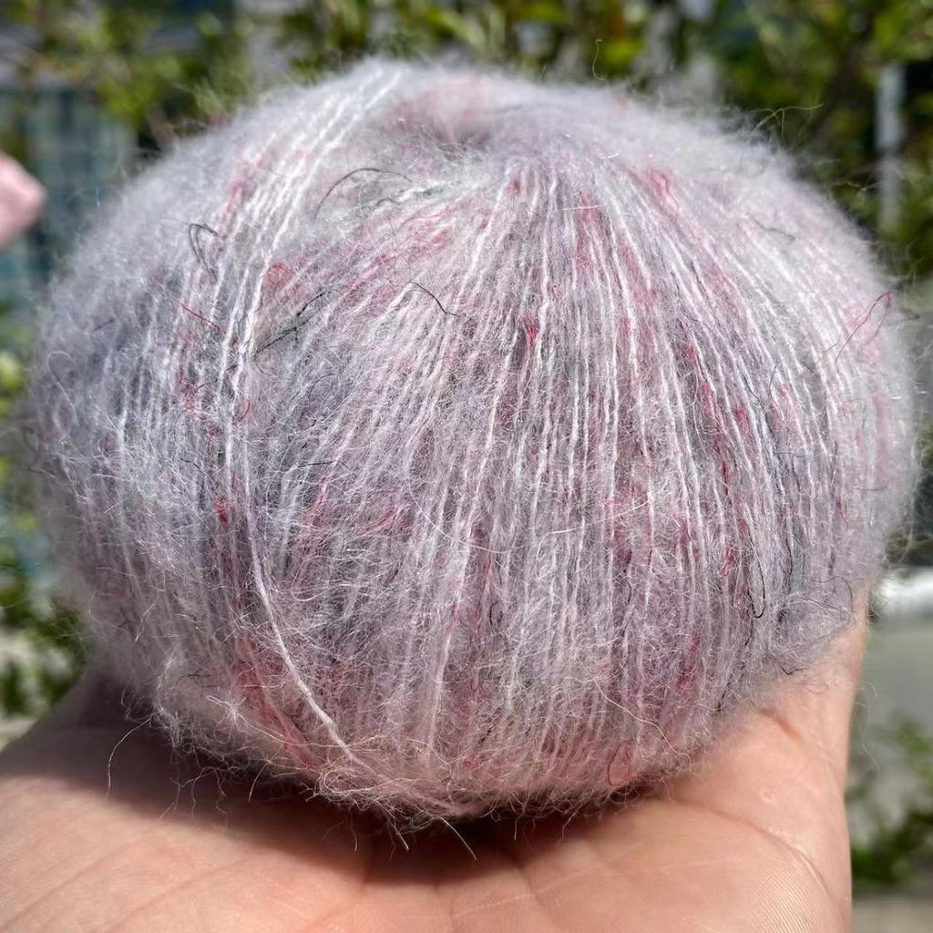 10pcs/25g Color-dot Mohair Yarn Rainbow Knitting Yarn Crochet Baby Sweater Socks Young Mohair Colored Bean Wool Yarn
