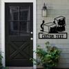 Personalized Metal Cat Wall Art Custom Family Name Sign Rustic Home Decor Housewarming Gift