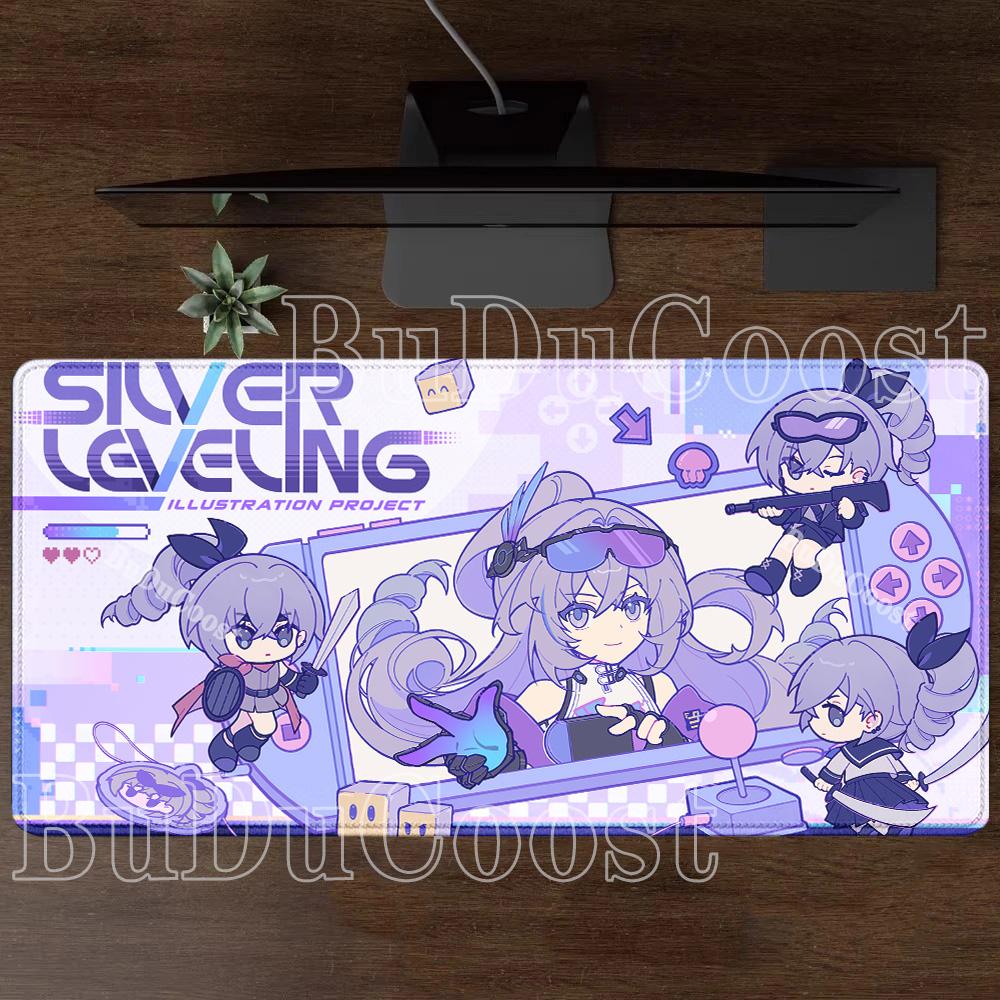 XXL Mousepad HSR Honkai Star Rail Silver Wolf LV.999 Overlock Gaming Keyboard Anime Girl Kawaii Mouse Pad HD Printing Desk Mat
