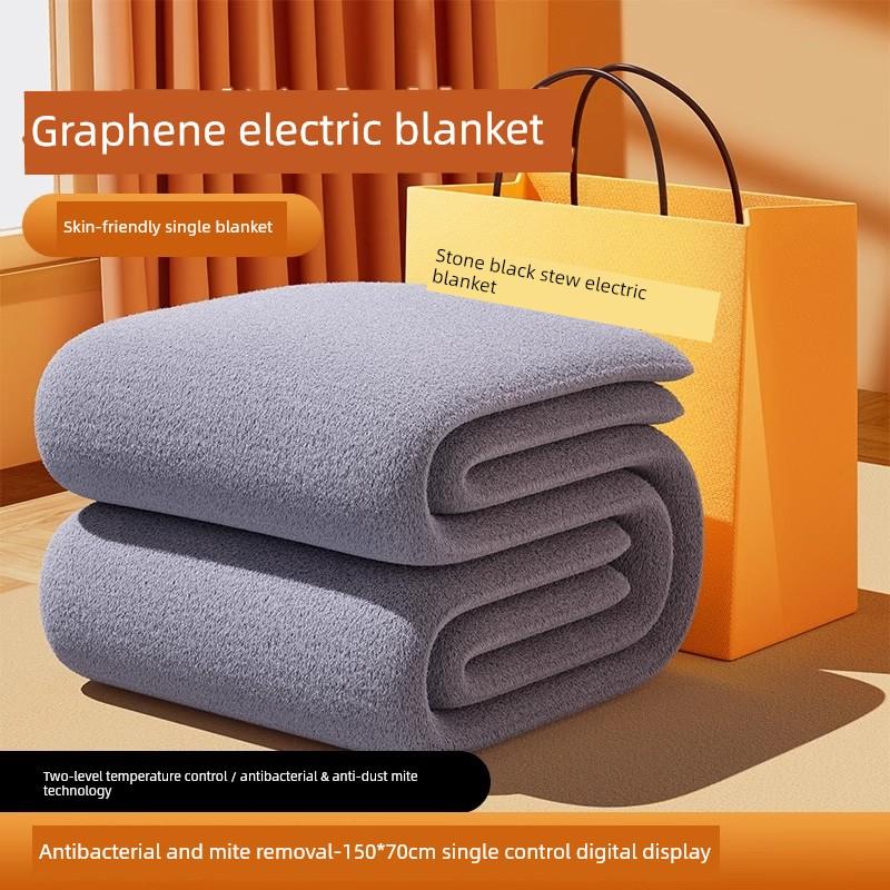 2026 New Model Electric Blanket Single/Double Electric Mattress with Dual Temperature Control Graphene Dormitory Home Genuine 70cm серый