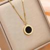 Vintage Roman Numeral Black Dial Pendant Necklace for Women New Trend Girls Clavicle Chain Jewelry Gifts