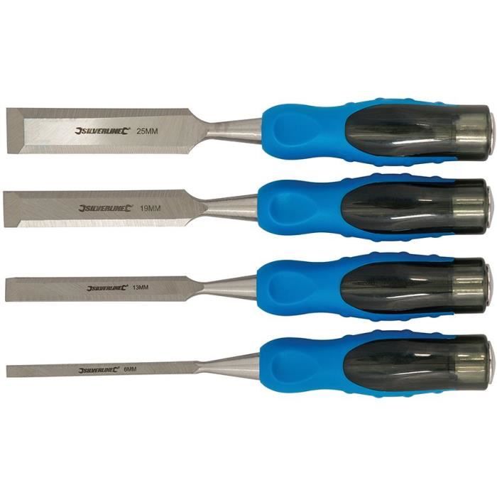 Ciseaux à bois - Silverline - Expert - Acier trempé - Poignée bi-matière - 4 tailles (6-25 mm)