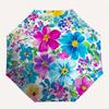 1pc Watercolor Flowers Automatic Folding Umbrella - 8-Rib Iron Frame,  Portable Sunshade with Plastic Handle yy250731218