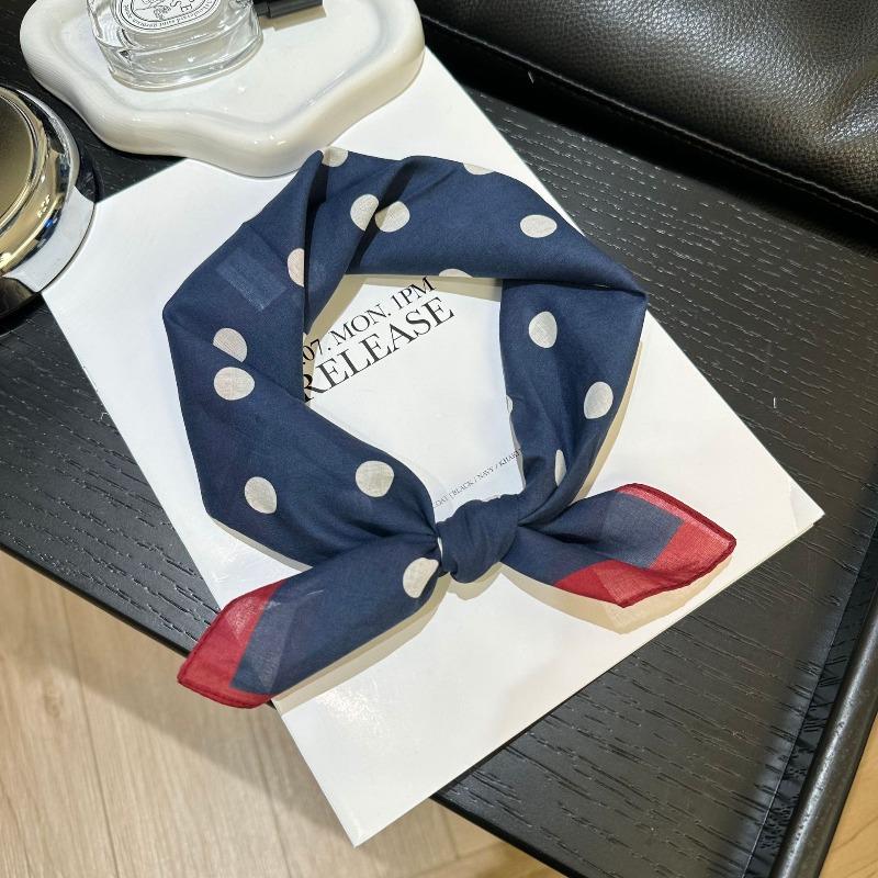 Spring and Autumn pure cotton 55cm small square scarf women's literary silk scarf versatile decorative scarf thin headscarf headband scarf