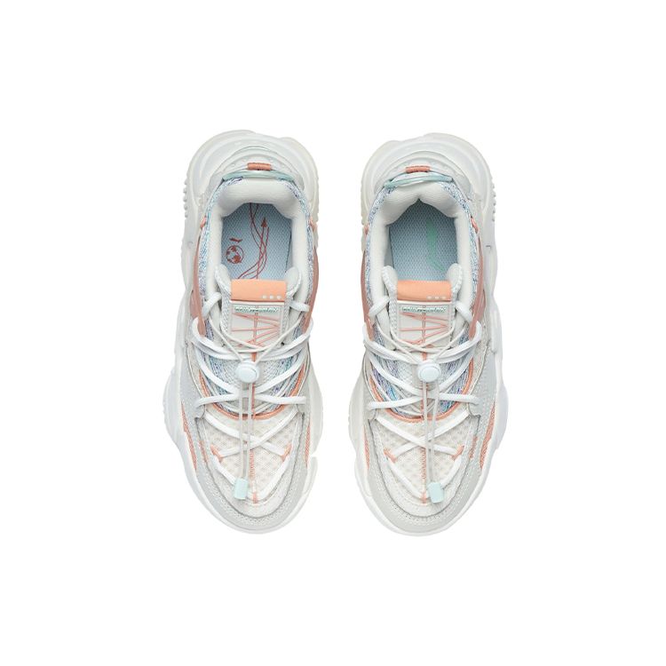 Li Ning CF Qian Hang Ce Trendy Casual Shock Absorbing Non-Slip Low-Top Lifestyle Shoes Women sneakers Cloud-White AGLR172-1