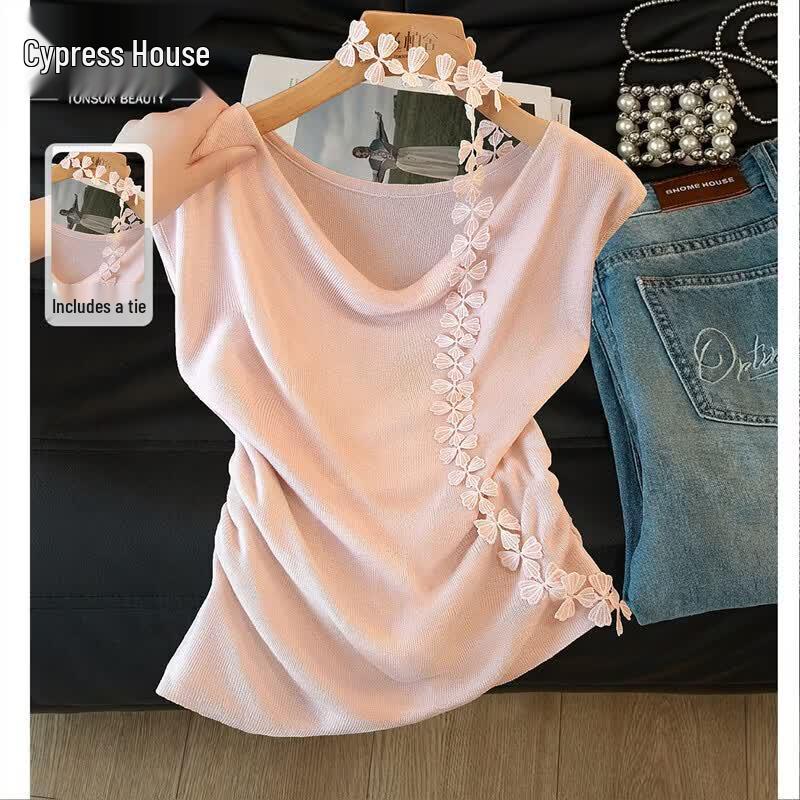 Sibaishe Women s Slim-Fit Cowl Neck Sleeveless Knit Top One Size