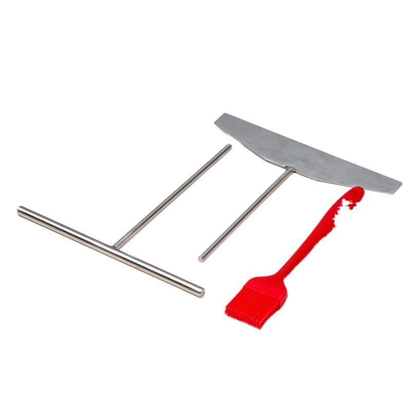 Non-Stick Pancake Griddle Set: Stainless Steel Scraper and Spatula Tools