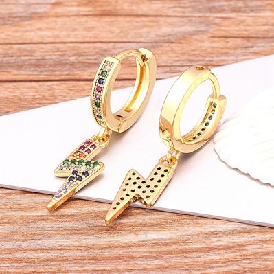 Trendy Bohemian Zircon Hollow Blue Evil Eye Hoop Earrings for Women Cute Unique Gold Color Crystal Drop Earrings Party Jewelry
