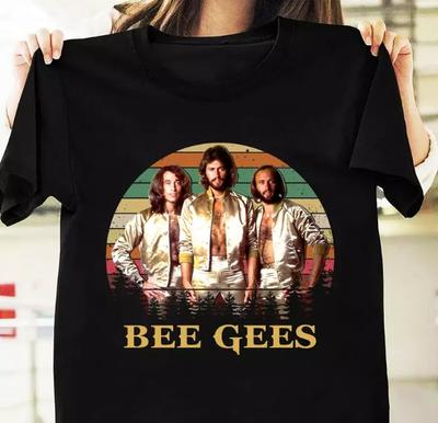 Μπλουζάκι μπάντας Bee Gees Μαύρο Βαμβακερό Κοντομάνικο Όλα τα Μεγέθη S-4XL