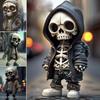 Skeleton Statue, Horror Movie Garden Dwarf, Halloween Skeleton Statue Decoration Set Cute Skeleton Resin Interior Decoration