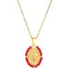 18K Gold Mary Embossed Retro Pendant Necklace for Women