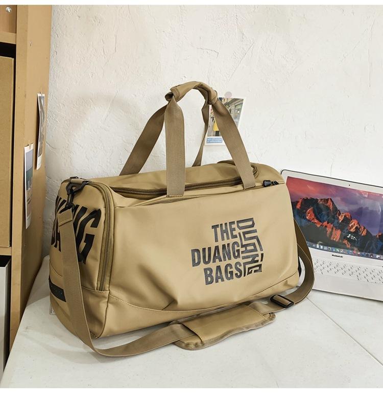 Fitness bag Large capacity Multifunctional independent shoe compartment Short trip Luggage bag Casual letter messenger travel bag