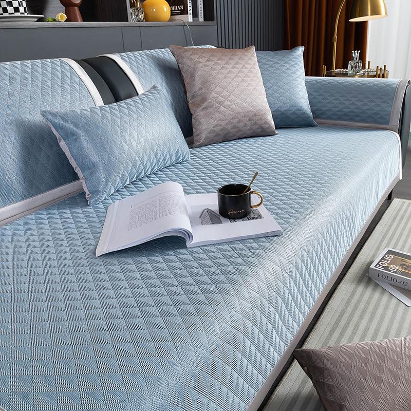 Summer Summer Mat Sofa Cushion Light Luxury and Simplicity Modern Leather Sofa of Solid Wood Full Covered Cloth