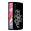 Capa de celular com estampa de dragão e flores para Xiaomi Mi A2 8 9 SE Note 10 10T 11 12 Lite 9T 11T 12S 12T Pro A3 6X 12X, capa preta de TPU macio