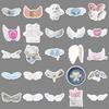 50 PCS Waterproof INS Style Girly Heart Wings Cartoon Stickers for DIY Notebook & Tea Cup Decoration