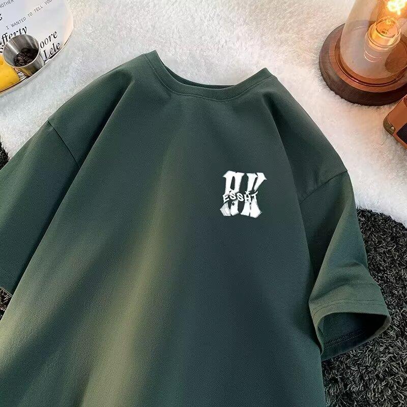 

Мужская модная футболка с круглым вырезом и короткими рукавами с принтом для лета, свободный повседневный топ 5XL