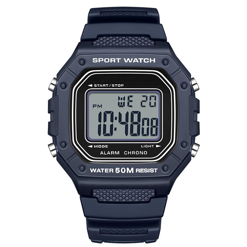 

Мужские часы электронные цифровые прямоугольные светодиодные часы с циферблатом для спорта на открытом воздухе водонепроницаемые мужские наручные часы