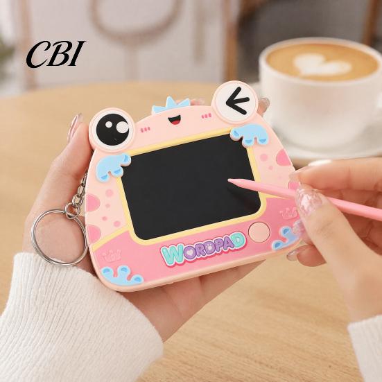 Wiederverwendbares Schreibblock Mini Zeichenbrett Schlüsselanhänger für Kinder, Cartoon Frosch mit Schlüsselring, Hängendes Kritzel Skizze Schultasche LCD Tablet Anhänger