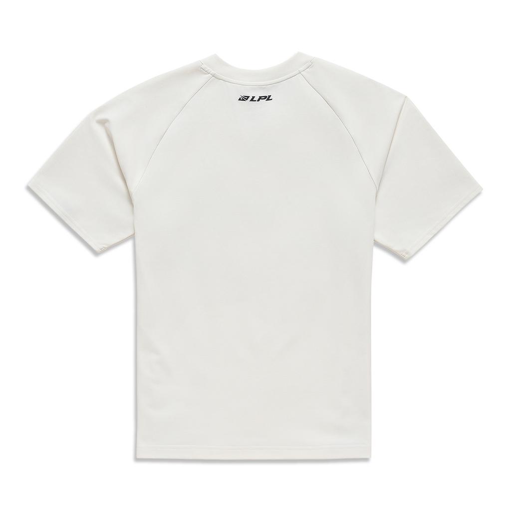 Li Ning Sports Lifestyle Series Letter Brand Logo Round Neck Short Sleeve T-Shirt 2024 Season WBG Team Unisex T-Shirt Off-White ATSU645-1