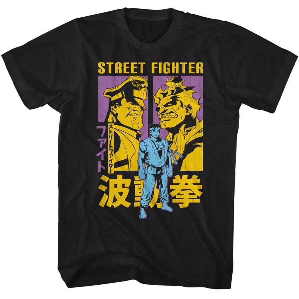 Street Fighter Ryu Akuma And M Bison Black Gaming Shirt 140