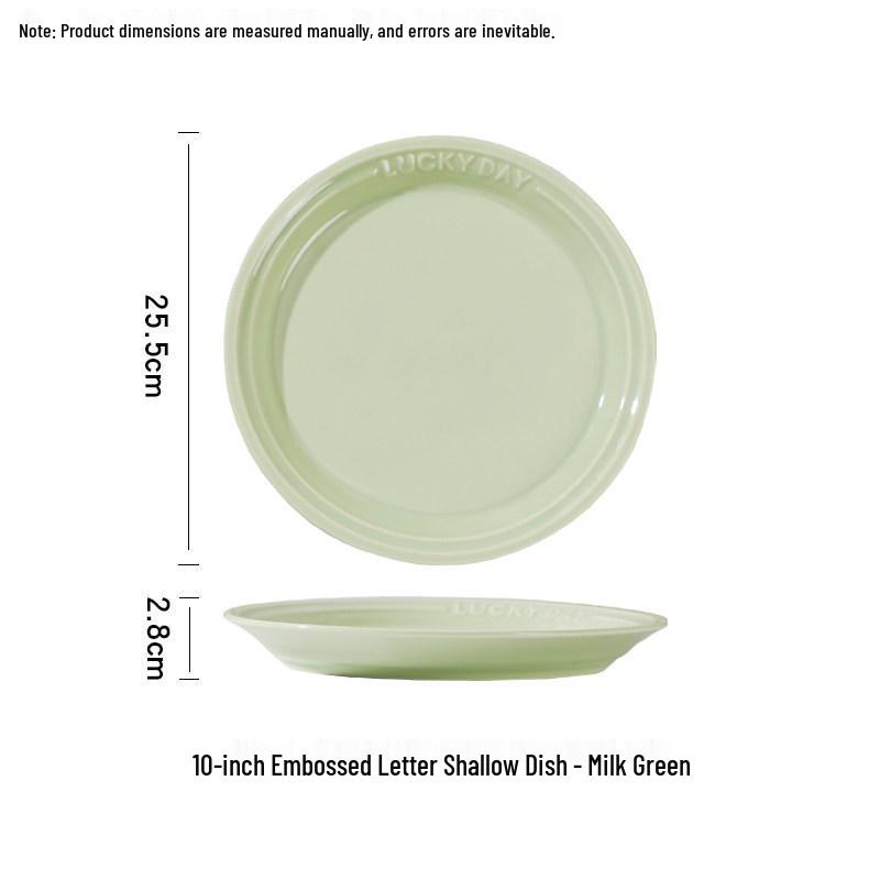 Cream Aesthetic Embossed Ceramic Tableware Set: Rice Bowl, Dish Plate, Fish Plate, Soup Bowl, Noodle Bowl.