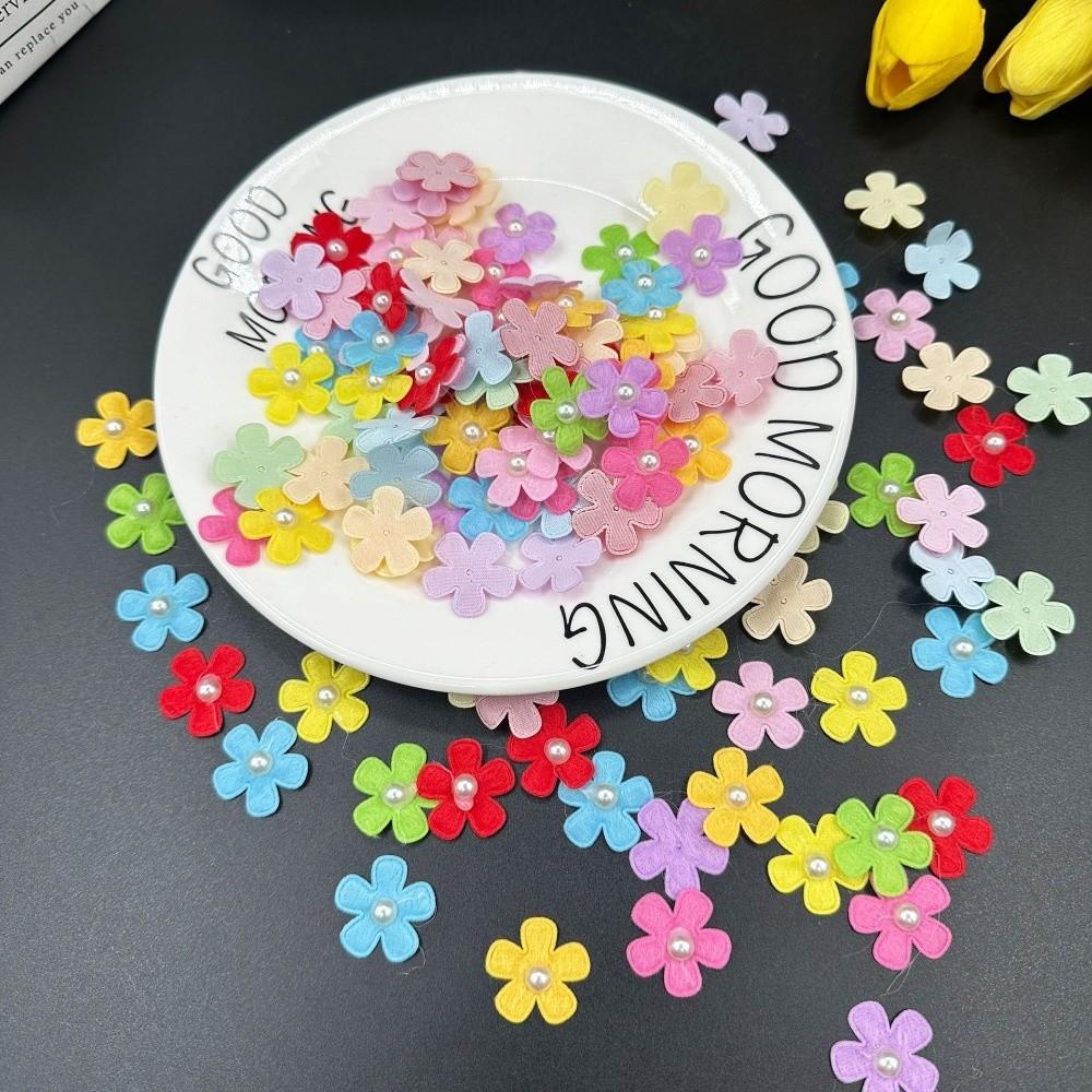 100pcs 2.5cm Flower Felt Fabric Patch Mixed Colors Felt Pads Felt Fabric Accessories  Scrapbooking A