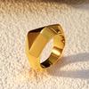 European and American retro niche ins stainless steel ring temperament light luxury embossing irregular closed titanium steel ring