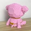 Cute Pink Pig Micro Mini 3D Puzzle Blocks - DIY Stress Relief Creative Building Toy, Zodiac Animal Desk Decor Model for Adults