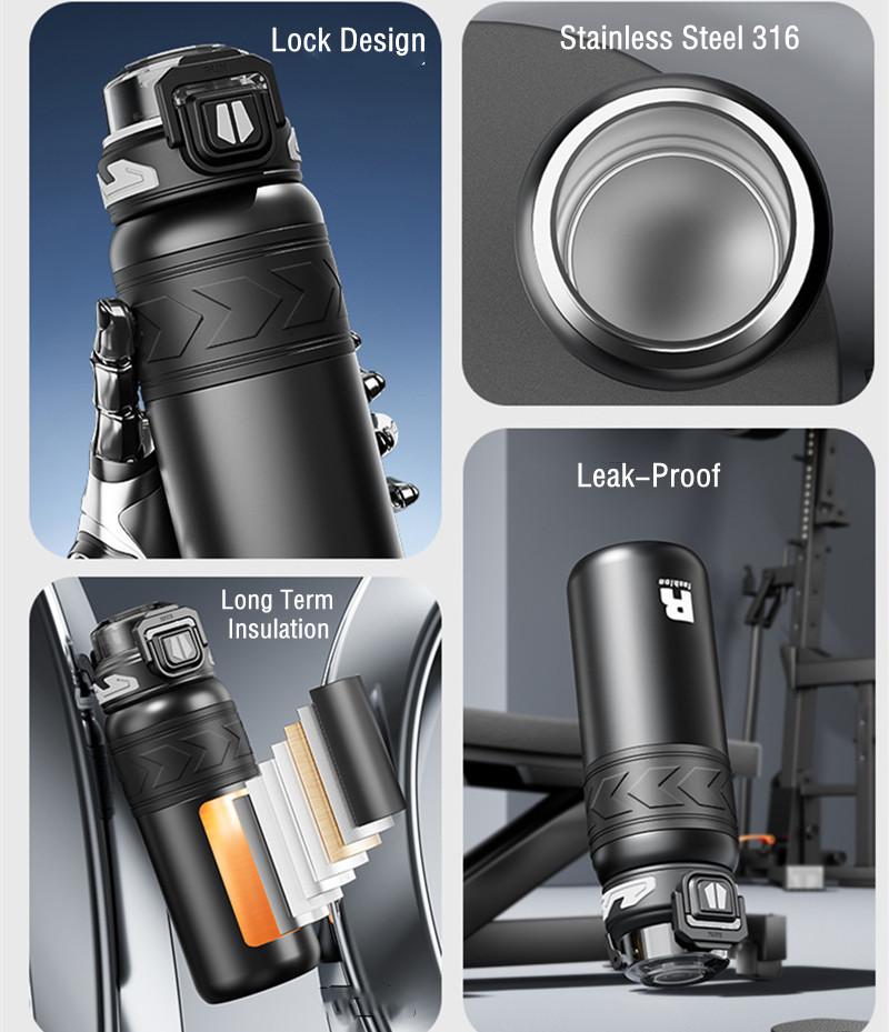 710ml High Quality Stainless Steel 316 Sport Vacuum Flask With Straw Portable Gym Fitness Outdoor Cycling Climb Thermal Bottle