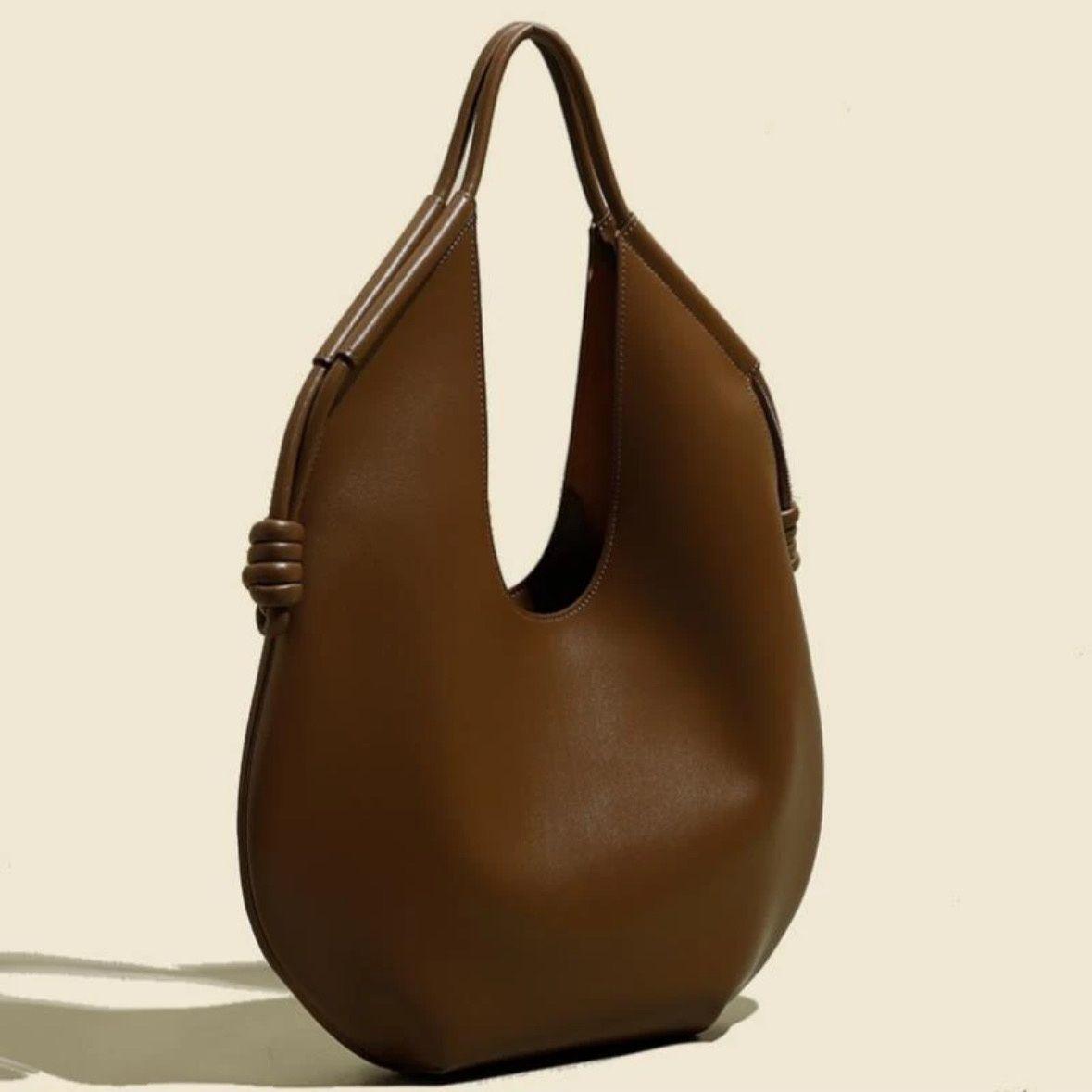 

Womens Brown Handbag Minimalist Casual Tote Bag Large-Capacity Commuting Shoulder Armpit Large Handbag Designer Business Clutch